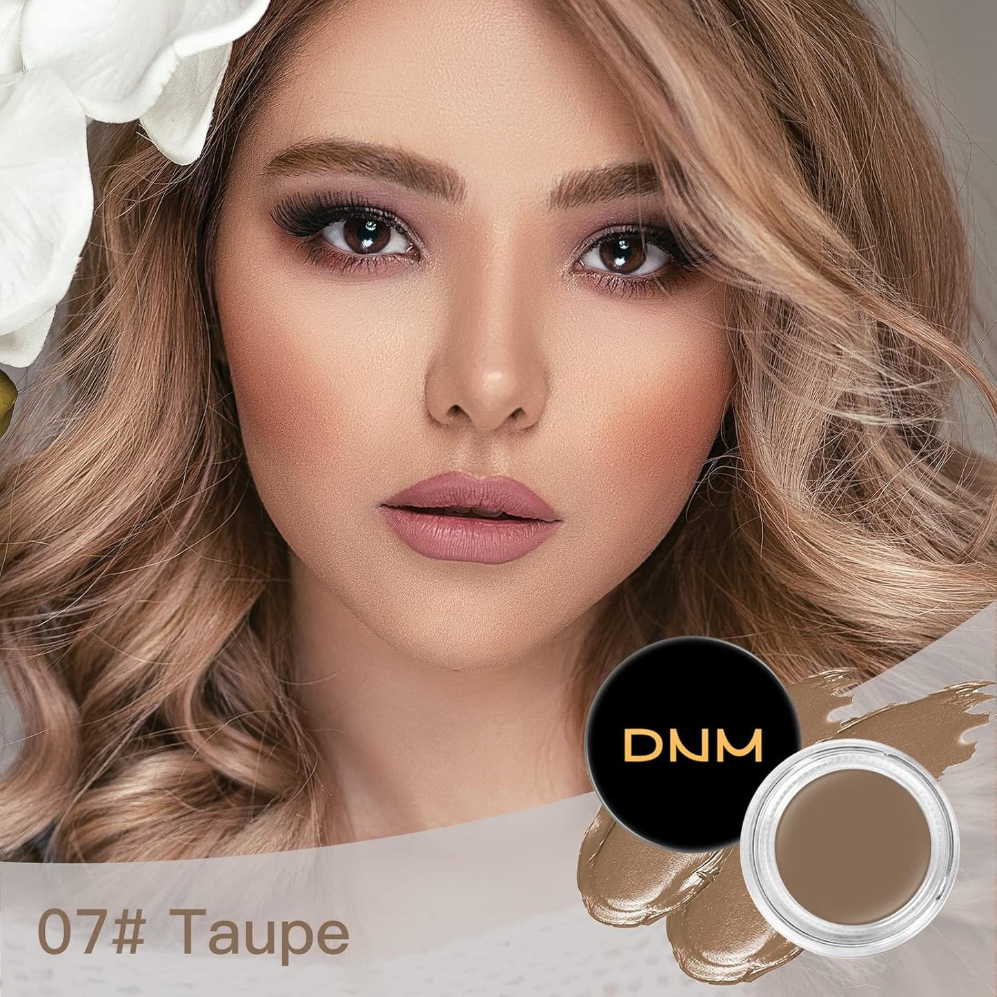 Eyebrow Pomade Kit with Dual-ended Eyebrow Brush, Water and Stain Resistant High Pigment Pomade, Corrects Brow Imperfections for Natural Long-lasting Brow Makeup (07# Taupe)