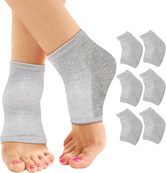 Moisturizing Socks for Women & Men | Aloe Vera Cracked Heel Treatment | Foot Callus Remover | Aloe Socks for Cracked Heels & Dry Feet | Lotion Infused Gel Heel Sleeves (Fits Most)