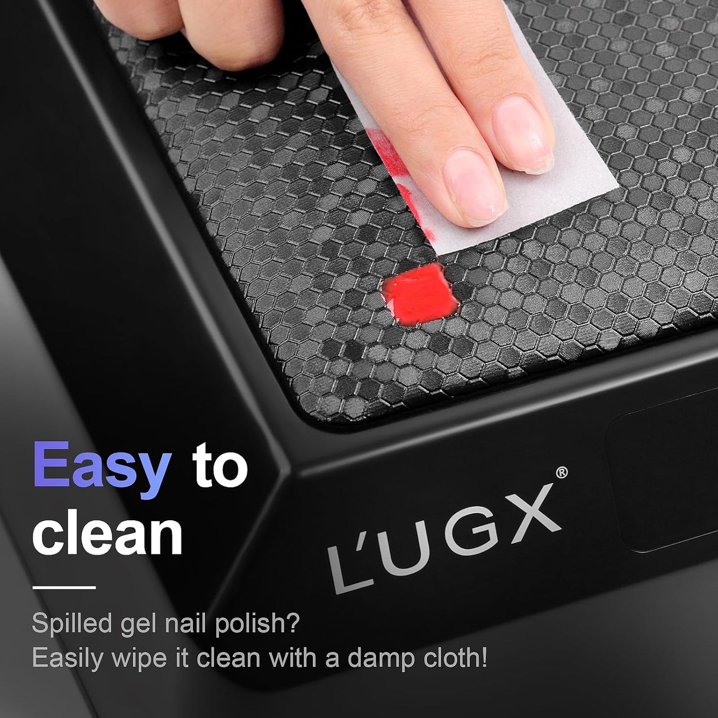 L'UGX Professional Nail Lamp for Gel Polish Dryer 72W LED UV Nail Lights with Arm Rest Pillow & Retractable Tray,Perfect for Manicure & Pedicure at Salon & Home Black