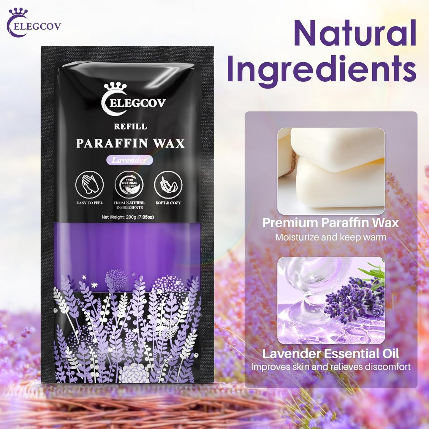 Paraffin Wax Refills-10 Pack Lavender Scented Paraffin Wax for Hand and Feet, Parrafin Wax Bath Blocks for Wax Machine, Relieves Muscle Fatigue, Deeply Hydrates, Moisturizes and Nourishes