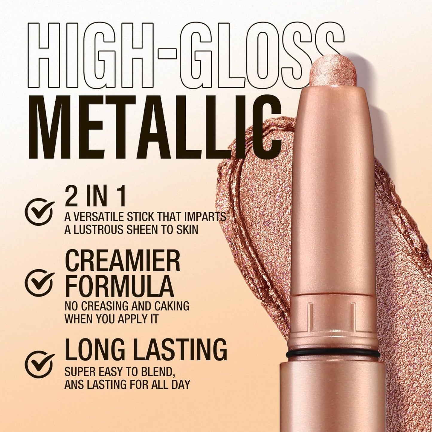 Jolilab Eyeshadow Stick Set, 2 Colors Matte Professional Bright-Colored Contouring and Highlight Stick, Cream Waterproof Long Lasting High Pigmented Eye Shadow. (2, 07+23)