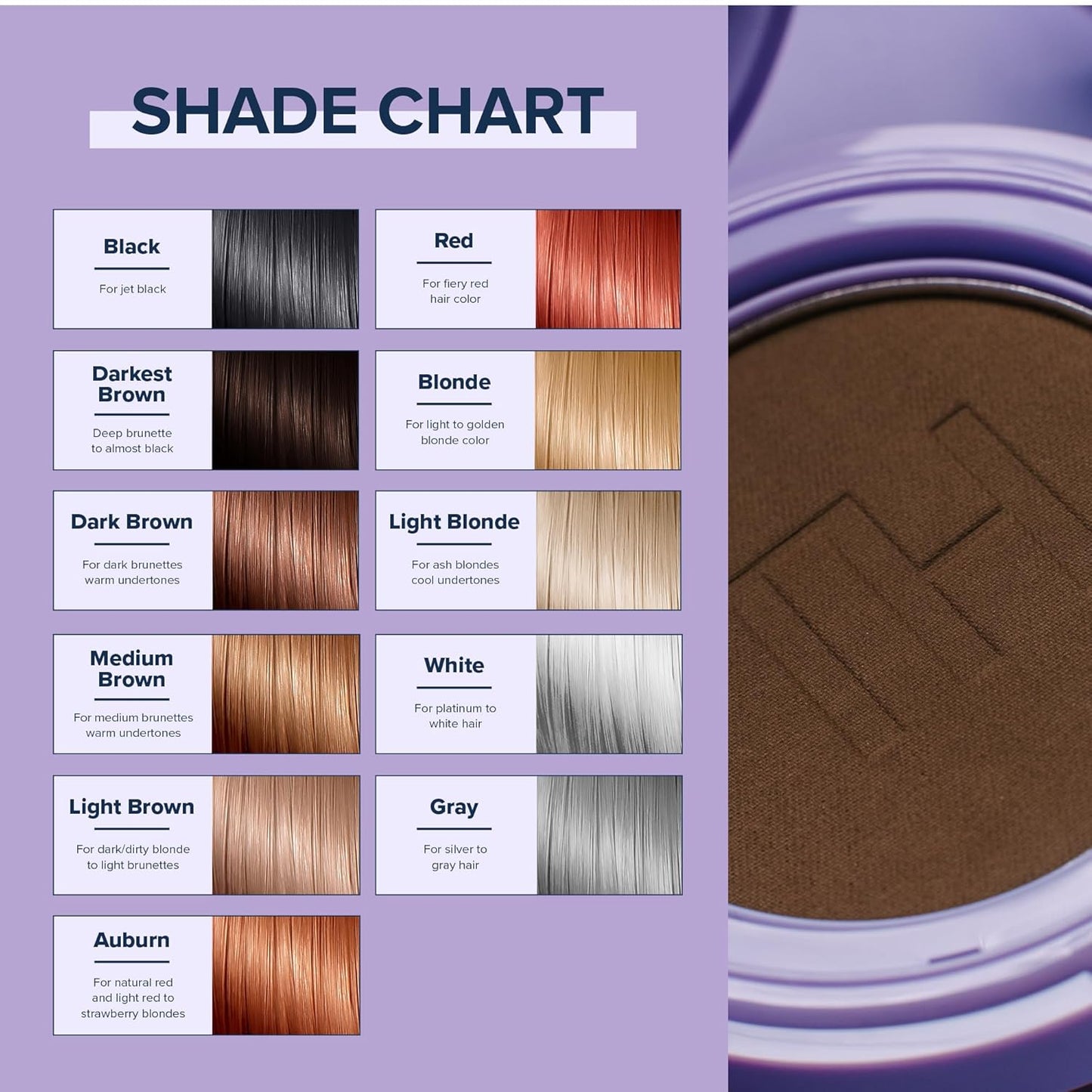 TRUHAIR Root & Scalp Cover Up Pressed Powder Compact, Waterproof, Weightless Hair Coverage & Bald Spot Concealing, Root Touch Up Hair Color for Gray Coverage & Thinning Areas, 0.35 Oz (Medium Brown)