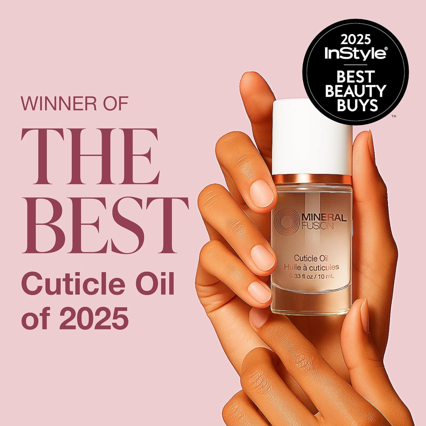 Mineral Fusion Cuticle Oil Nail Treatment - Natural Moisturizer with Vitamin E and Sweet Almond Oil - Softens & Protects Cuticles - Vegan, 99% Naturally Derived Formula - 0.33 oz