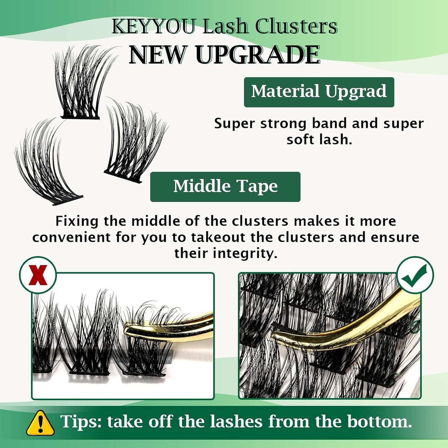 Lash Clusters 96pcs Individual Lashes Y08 D Curl 16mm Cluster Lashes KEYYOU Volume Wispy Lash Extension Soft&Comfortable Easy DIY at Home(Y08 D-16mm)