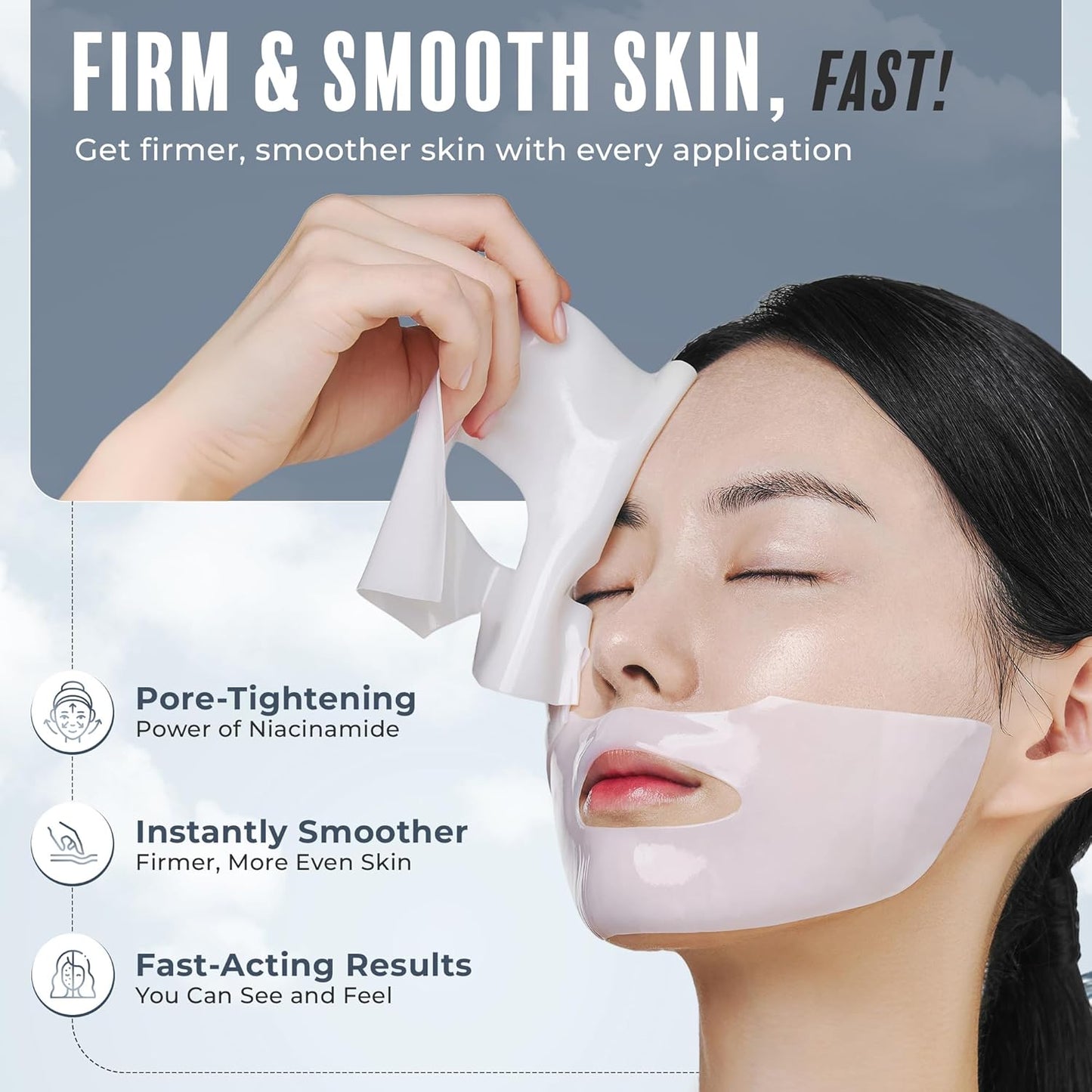 Magic Melting Overnight Face Mask - Hyaluronic Acid Ultra Hydrating Hydrogel Mask - Cooling & Soothing - Rejuvenating Facial Mask w/Dewy Skin Effect - Clean Beauty Made in Korea - 6 Pack