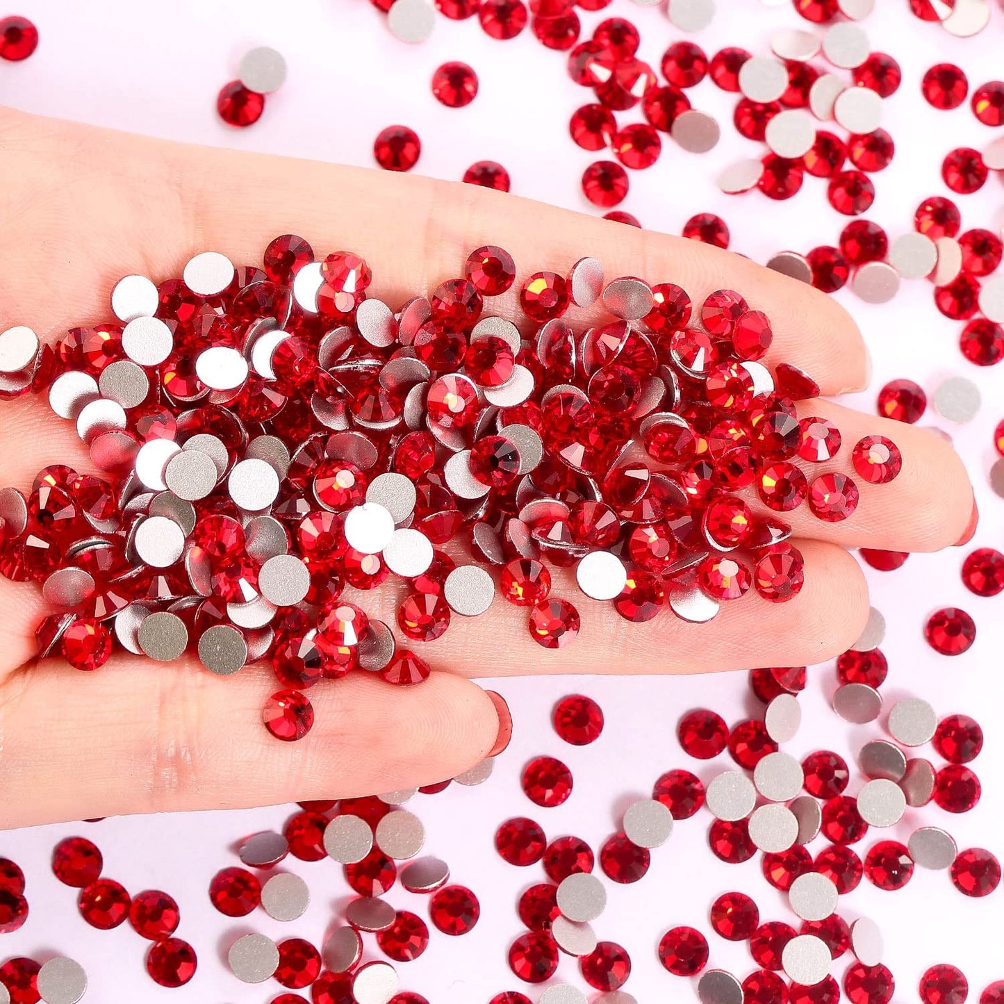 3000Pcs Ruby Red Crystal Rhinestones,Glass Flatback Rhinestones Mini Gemstones for Nail Face Makeup Art Crafts Clothes Decoration -(SS10,2.8mm,Ruby Red)
