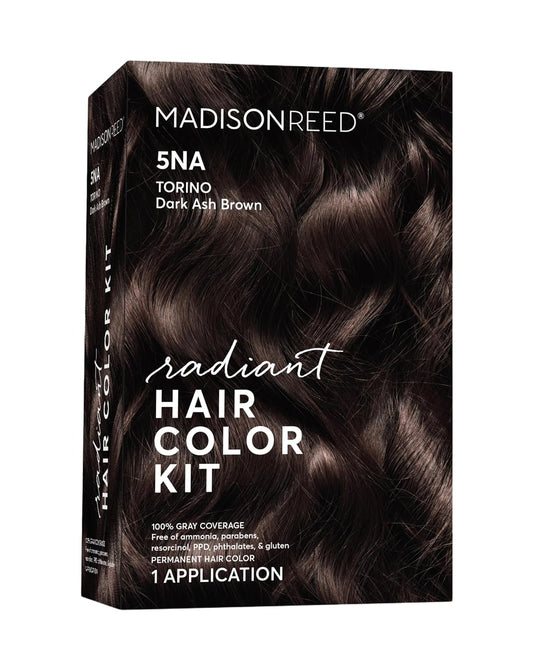 Madison Reed Radiant Hair Color Kit | 5NA Dark Ash Brown with Cool Smoky Undertones (Torino Brown) for 100% Gray Hair Coverage | Dimensional Permanent Hair Dye | PPD-Free & Ammonia-Free | 1 Pack