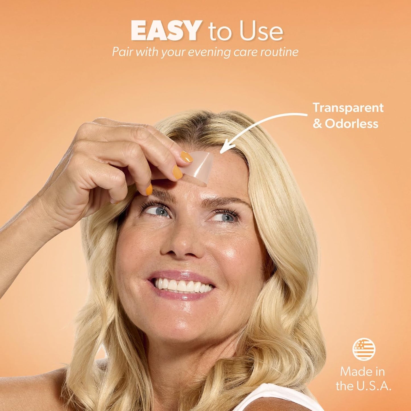 Smoothies Long Forehead Wrinkle Patches for Face Overnight - Facial Patches for Forehead, 48 Facial Adhesives per Box - Face Tape, Made in the USA