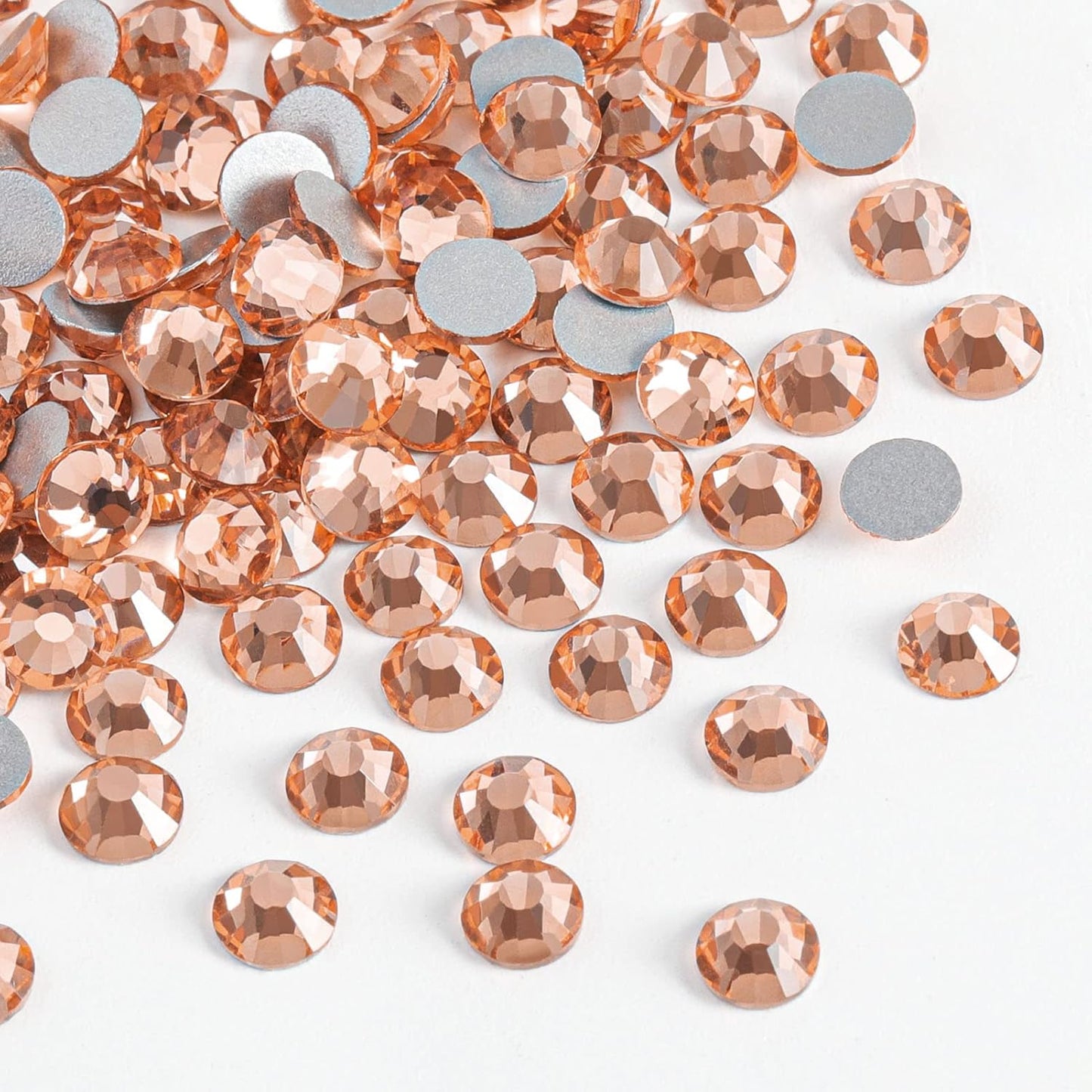 beadsland Flat Back Crystal Rhinestones Round Gems for Nail Art and Craft Glue Fix,Champagne (6.4-6.6mm) SS30/288pcs