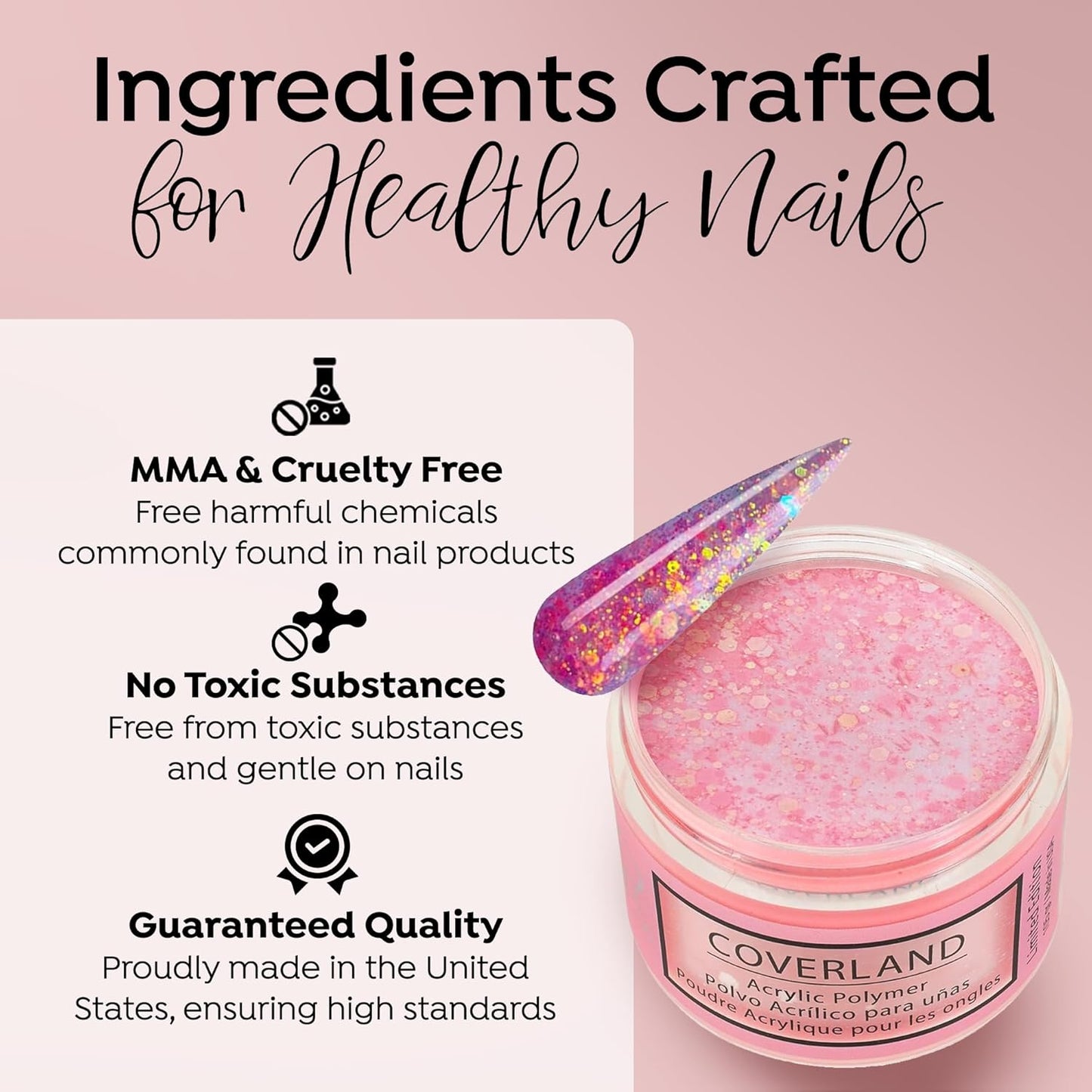 Tones Coverland Acrylic Nail Powder "Tango" - Limited Edition Acrylic Powder for Nail Design, Sculpting, and Masking Nail Bed Imperfections - Professional Acrylic Nail Supplies - (1.5 Oz)