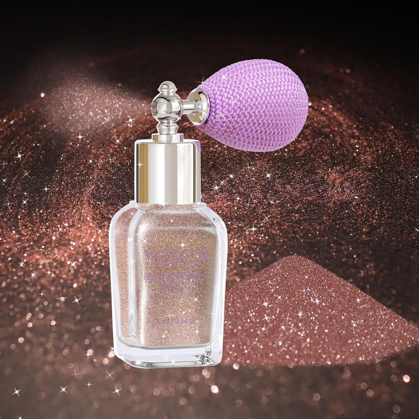 Yosca Body Glitter Spray, 30ML Loose Body Shimmer Powder Hair Spray Rose Pink Glitter Sparkle Highlighter Makeup Christmas Festival Rave Accessories for Clothes Hair Face Nail Art