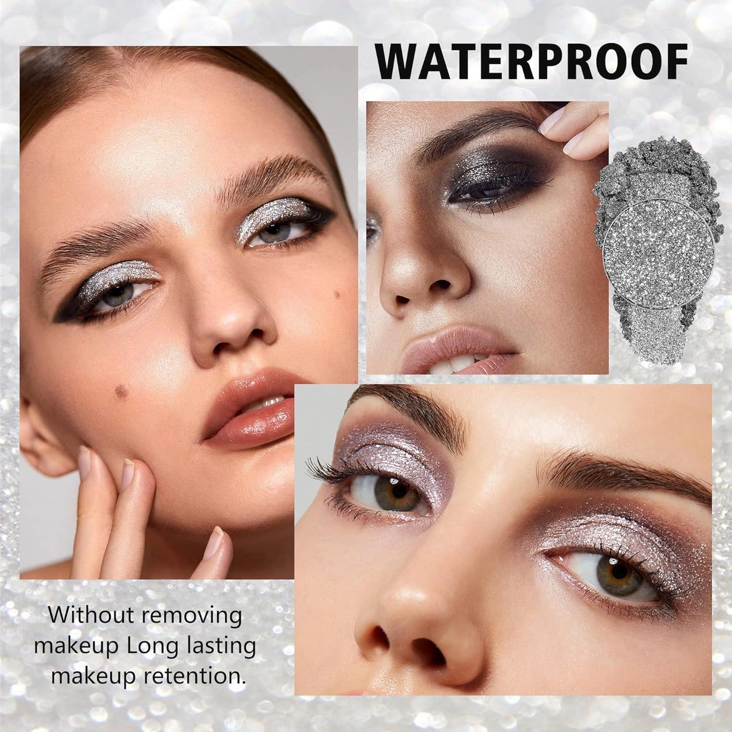 Chunky Glitter – White Pressed Glitter for Eyes, Lips, Face & Body – Long-Lasting Sparkle for Festival, Party, Cosplay, Makeup Looks – Layer as Eyeshadow Topper (Fairy Flicker)