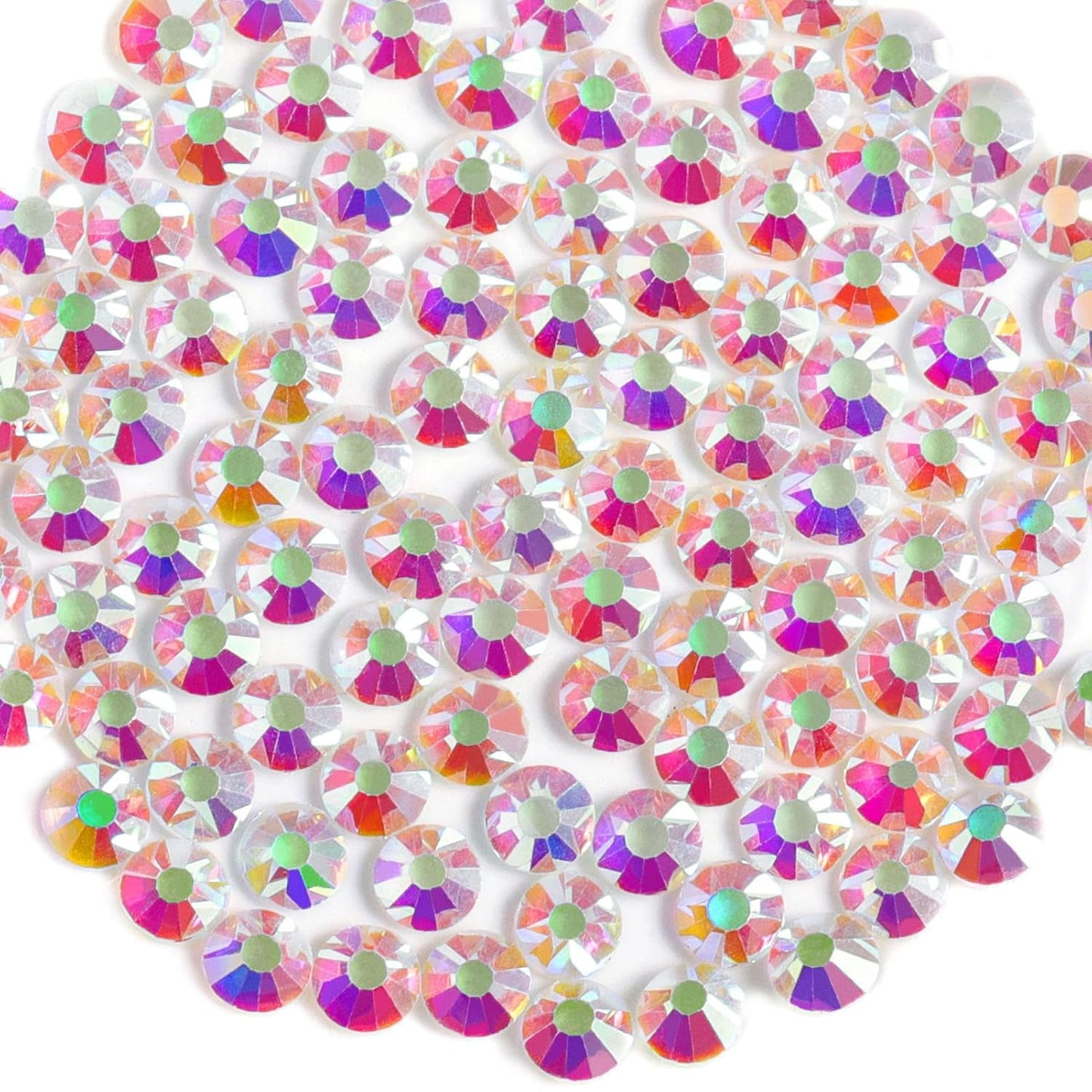 Beadsland 1440 Pieces Flat Back Crystal Rhinestones Round Gems,Transparent AB,SS3,1.2-1.4mm