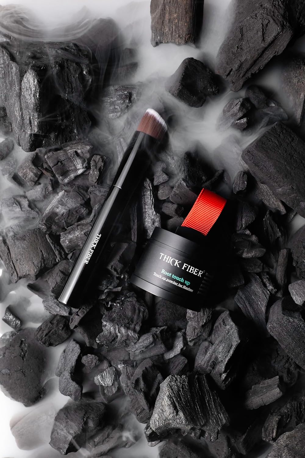 THICK FIBER Root Touch Up and Hairline Concealer for Thinning Hair Women - Water & Sweat Resistant Hair Loss Powder Set, Includes Brush (Red Brown)