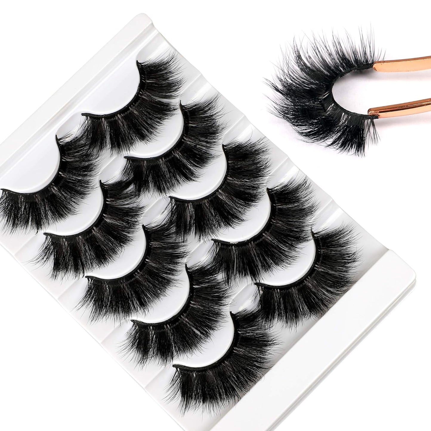 Faux Mink Eyelashes Thick Lashes Volume Dramatic False Eyelashes Luxury Volume Soft Handmade Reusable Lashes Pack