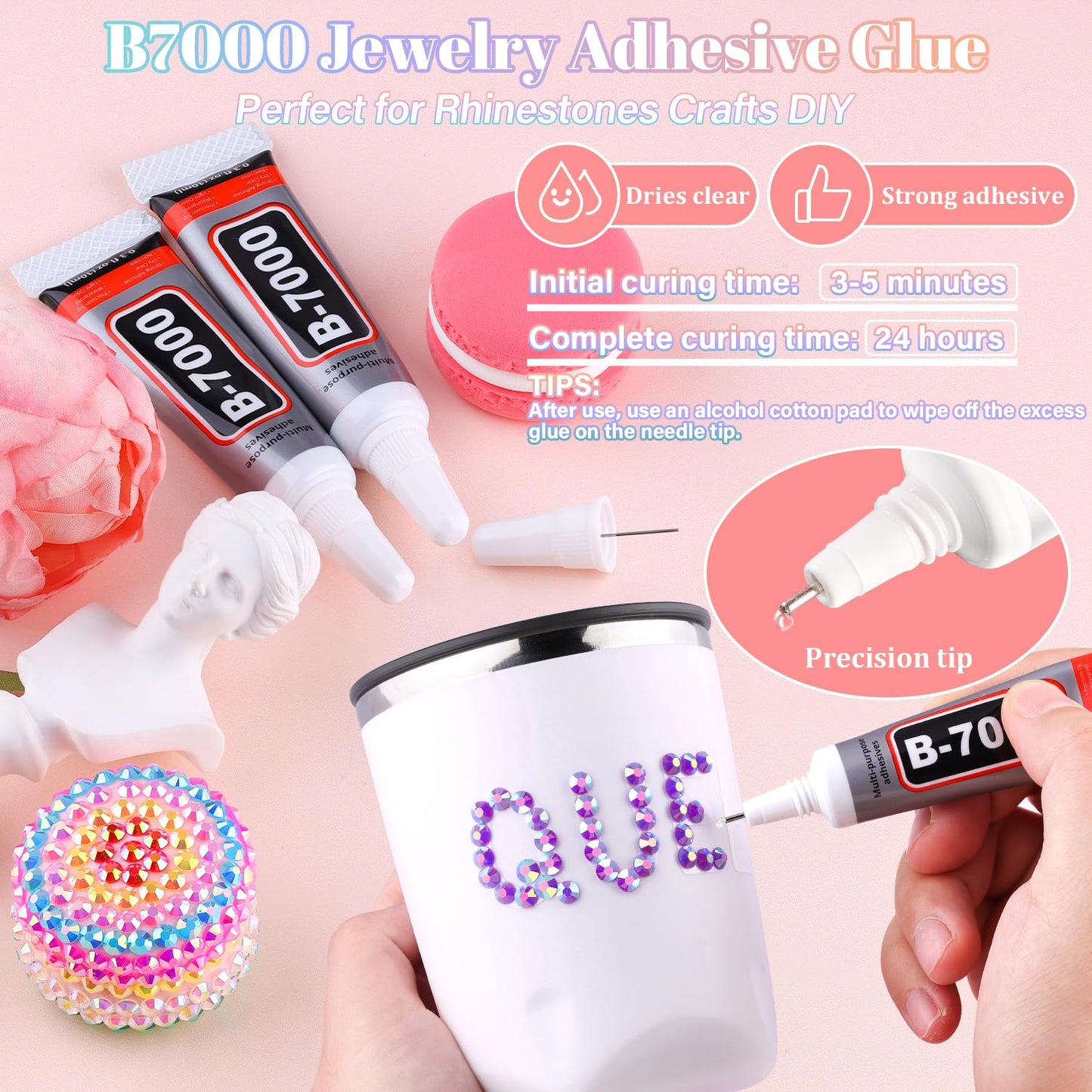 25000Pcs Resin Rhinestones with B7000 Jewelry Glue for Crafting, Dark Purple AB 2-6mm Non Hotfix Flatback Gems, Bedazzling Crystal for DIY Crafts Clothing Tumblers Mugs Shoes Fabric Decor Nail Art