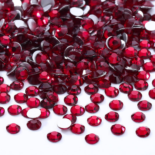 Siam Flatback Rhinestones, Glass Rhinestones for Nail Art and Craft, Glue Fix, Loose Crystal Gemstones(Siam, SS20, 2880pcs, 4.6-4.8mm)