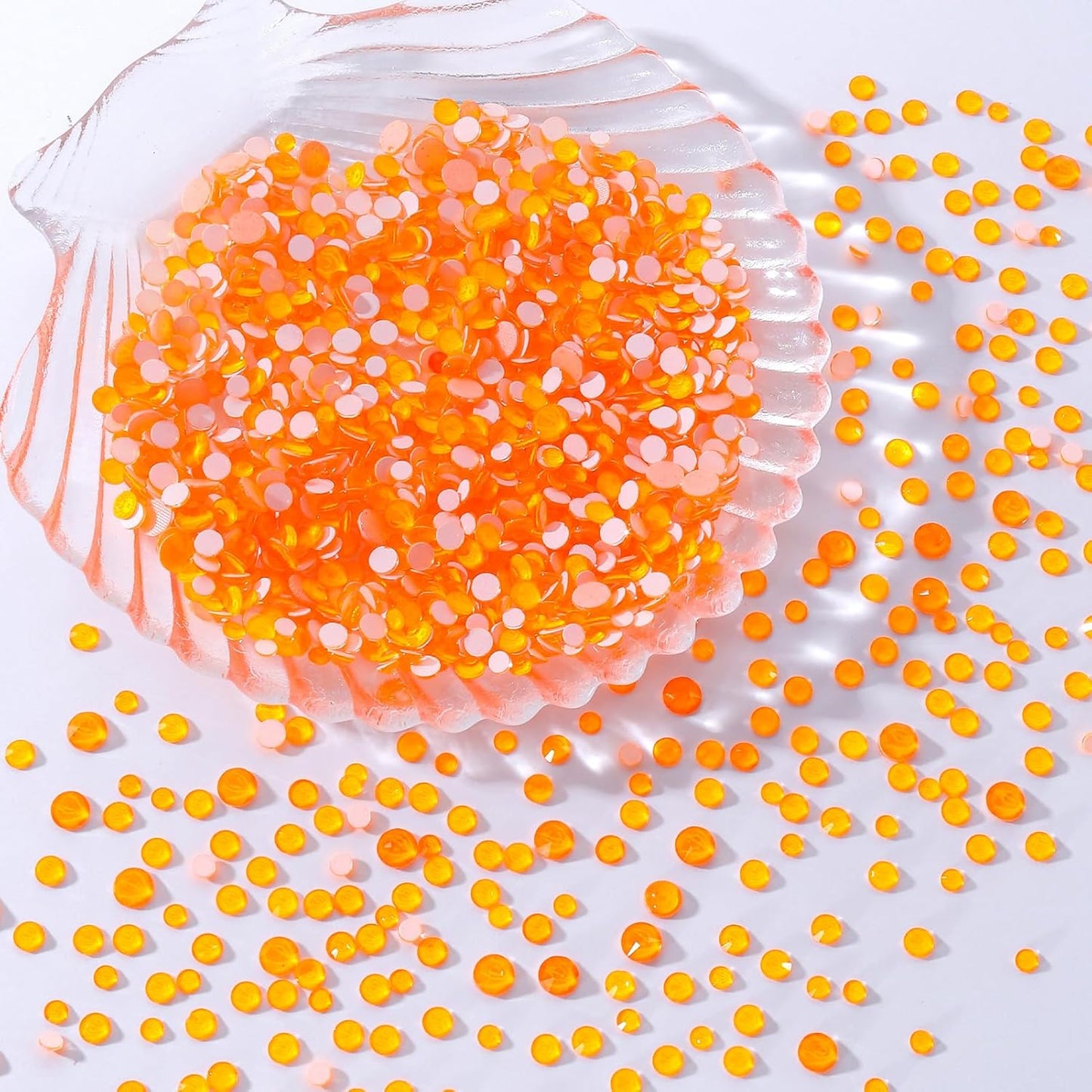 Neon Orange Flatback Rhinestones, Glass Rhinestones for Nail Art and Craft, Glue Fix, Loose Crystal Gemstones(Neon Orange, SS6, 1440pcs, 1.9-2.0mm)