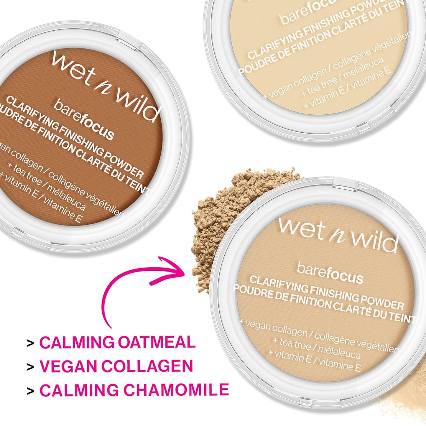 wet n wild Bare Focus Clarifying Finishing Powder | Matte | Pressed Setting Powder Medium-Tan