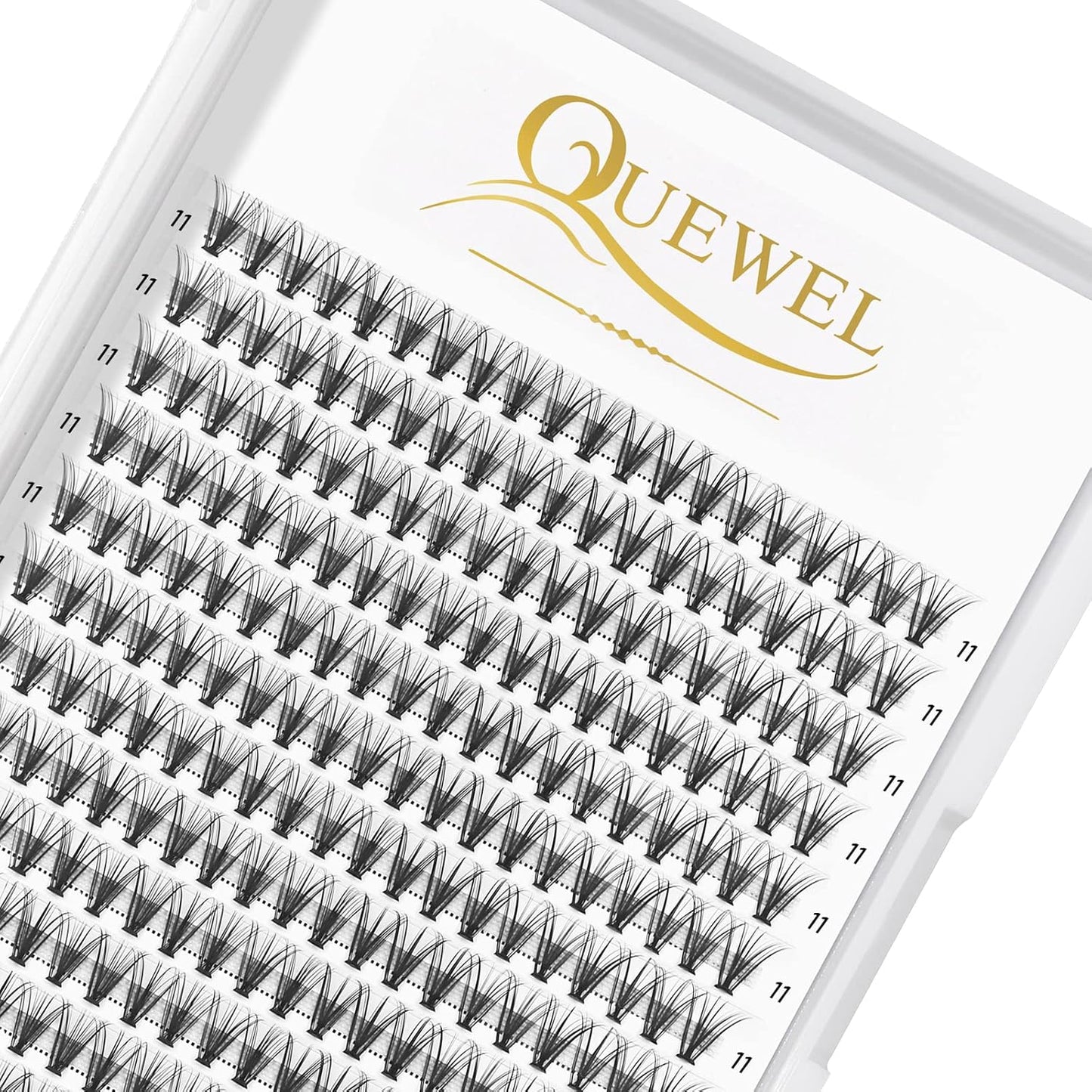QUEWEL Lash Clusters 240Pcs Individual Lashes 20D 0.07D Curl 11mm Knot-Free Lash Extensions Clusters Lashes Soft&Natural False Eyelashes Individual DIY Eyelash Extension at Home(20D 0.07D 11)