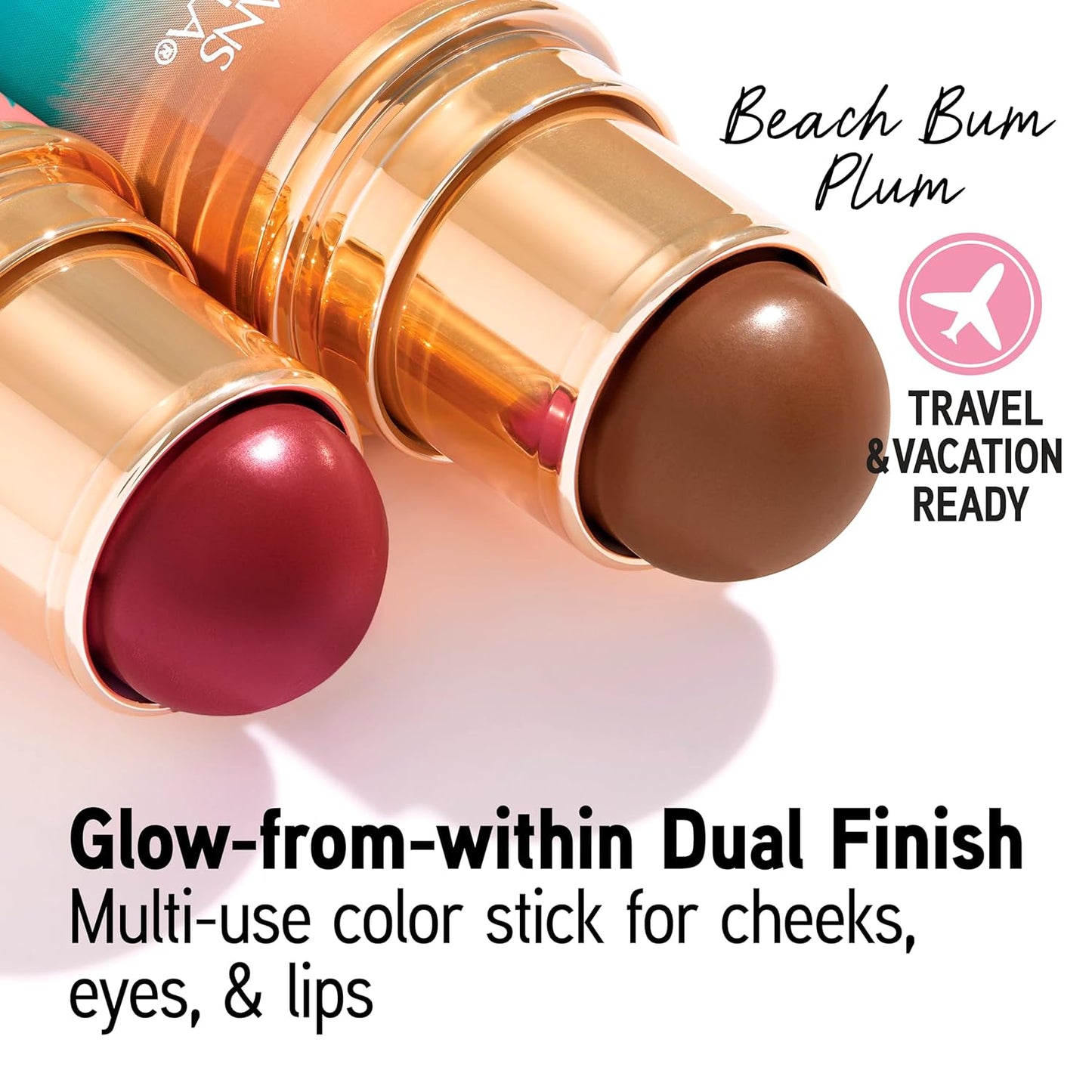 Physicians Formula Butter Glow & Go Multiuse Stick - Ultra-Creamy Formula with Murumuru Butter, Radiant Finish, Cruelty-Free - Beach Bum Plum