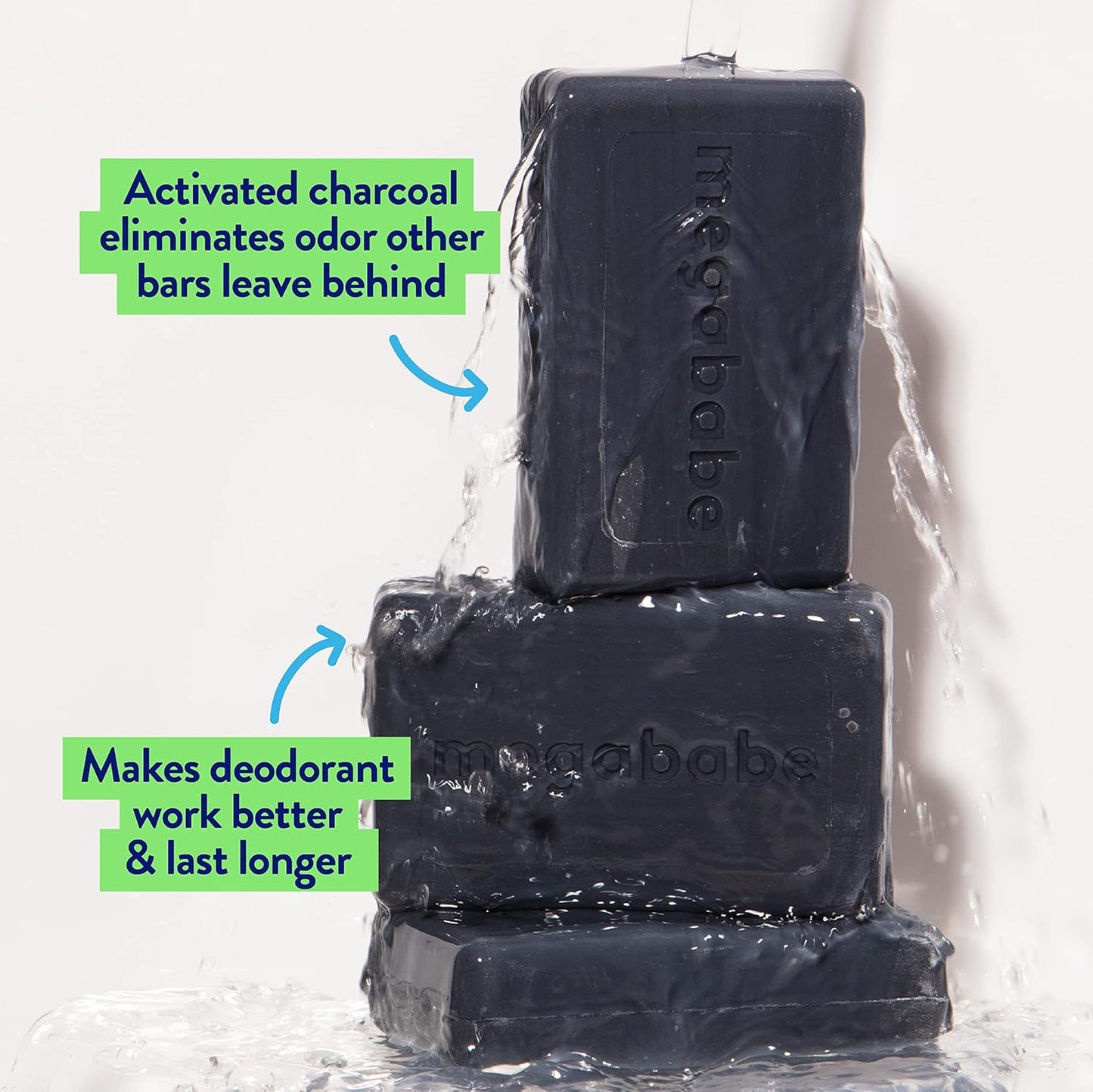 Megababe Underarm Bar Soap - Space Bar | With Detoxifying Charcoal for Odor Control | 4.5 oz