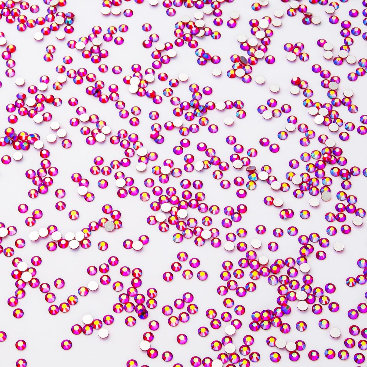 1440Pcs Red Ab Crystal Rhinestones,Glass Flatback Rhinestones Mini Gemstones for Nail Face Makeup Art Crafts Clothes Decoration -(SS8,2.4mm,Red Ab)