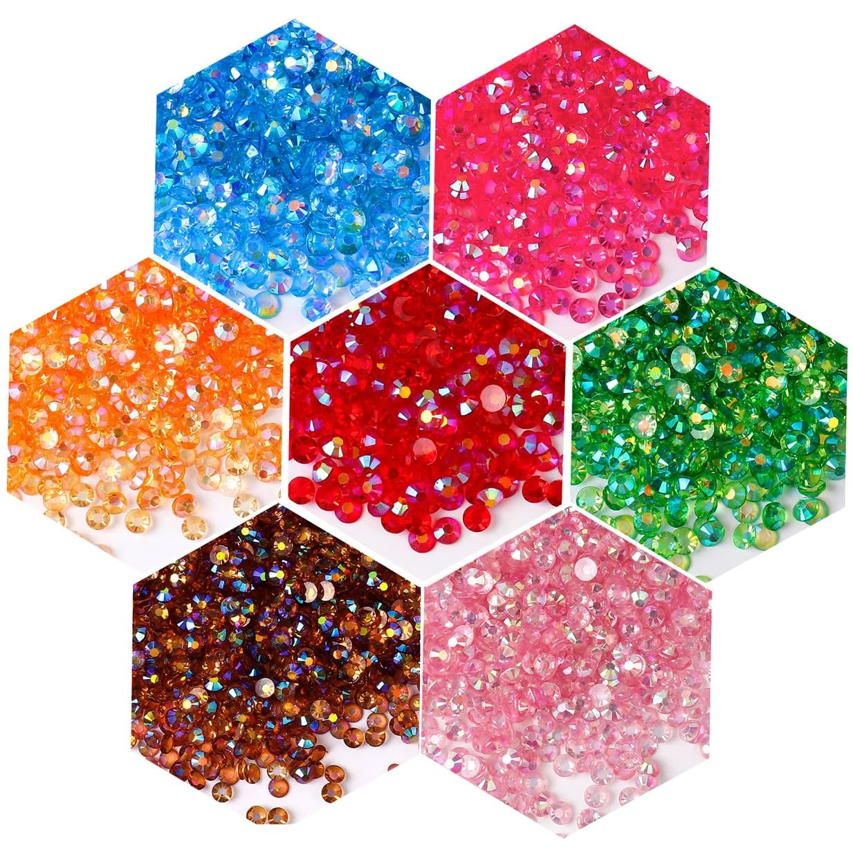 500 Pieces SS30 6mm Flatback Rhinestones AB Clear Round Gems Crystals for Nail Art DIY Crafts Clothes Shoes Bags （Transparent Light Rose Red AB）