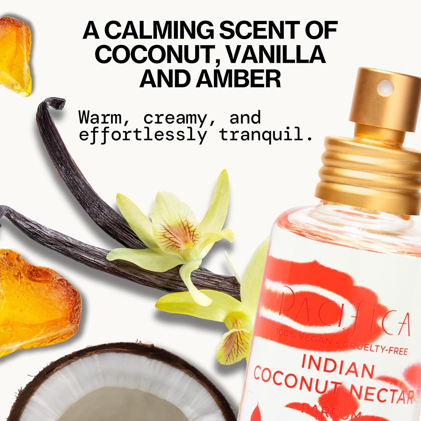 Pacifica Indian Coconut Nectar Perfume Spray – Tropical Vanilla & Coconut Fragrance, Layerable Beachy Perfume for Women, Clean, Non-Toxic, Vegan & Cruelty-Free Formula, All-Day Long Lasting