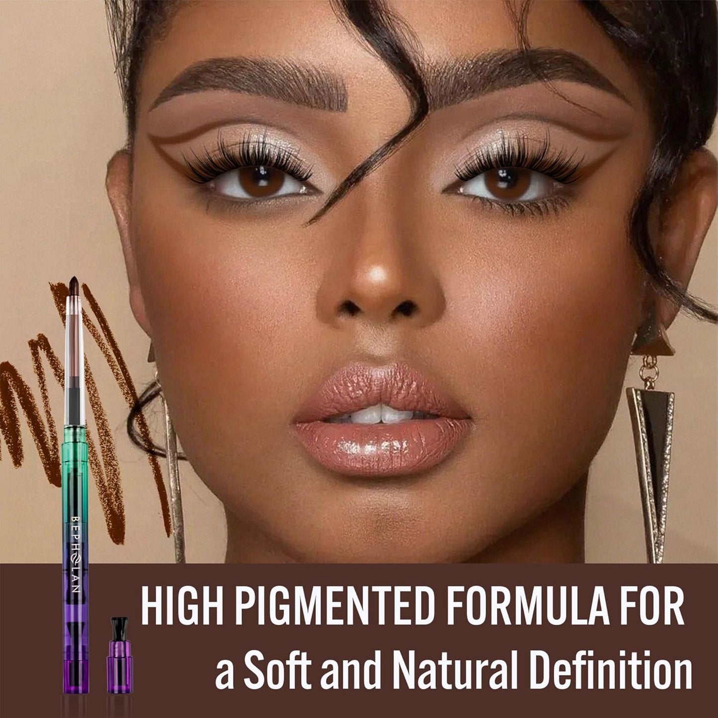 BEPHOLAN Brown Eyeliner Pencils,Waterproof Gel Eyeliner Pencil for Women Waterproof Smudge Proof Long-lasting (Brown)