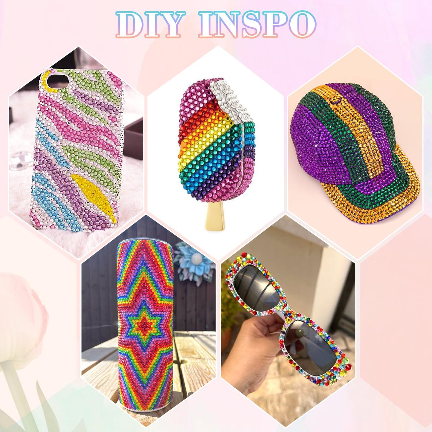 24000Pcs Resin Rhinestones with 3Pcs B7000 Jewelry Glue for Crafting, Multicolors 3mm Non Hotfix Flatback Gems, Bedazzling Crystal for DIY Crafts Clothing Tumblers Mugs Shoes Fabric Decor Nail Art