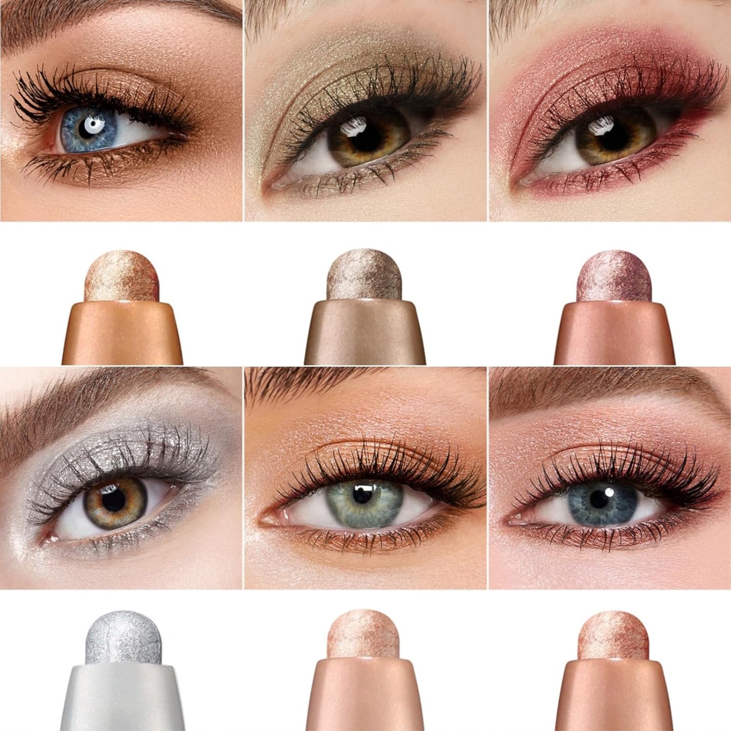 Jolilab Eyeshadow Stick Set, 2 PCS Matte Professional Bright-Colored Contouring and Highlight Eyeshadow Stick, Cream Waterproof Long Lasting High Pigmented Eye Shadow. (2, 01+18 2pcs)