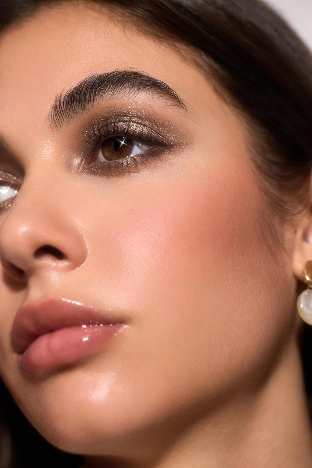 SHEGLAM Crystal Jelly Glaze Stick Eye Shadow Stick Eyeliner Brightener Pencil Crayon with Brush Easy to Blend Long Lasting Shimmer Eyeshadow-Bronze Dust