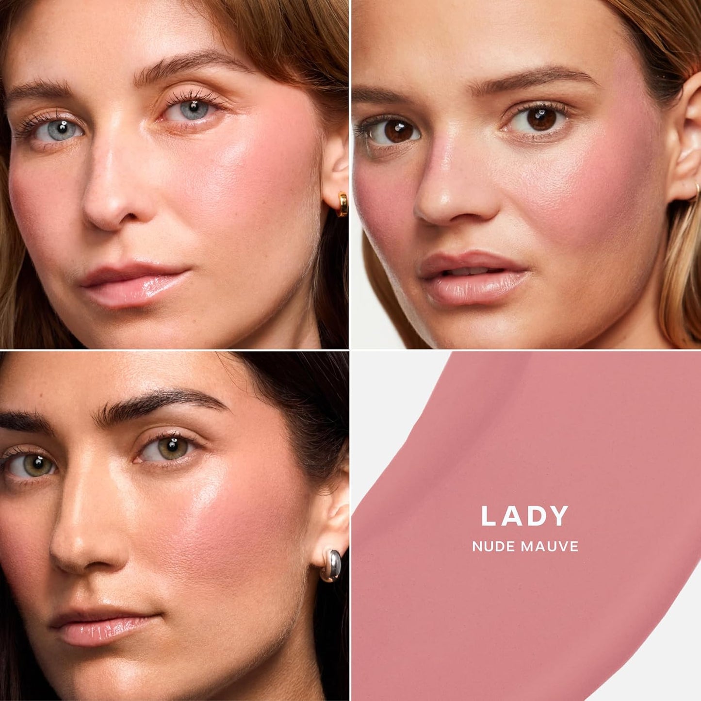 Saie Dew Liquid Blush for Cheeks - Hydrating Cream Blush Stick with a Blendable + Buildable Formula - Skincare Infused Dewy Cheek Tint for a Natural Flush - Glowy Makeup Essential - Lady (.40 oz)