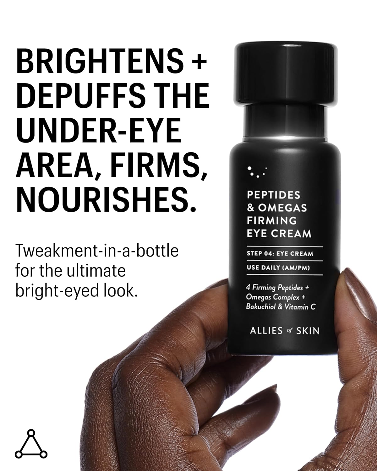 Allies of Skin Peptides Firming Eye Cream | Under Eye Moisturizer for Dark Circles & Puffiness | Bakuchiol, Ceramides and Vitamin C for Fine Lines and Under Eye Area | 0.5 oz