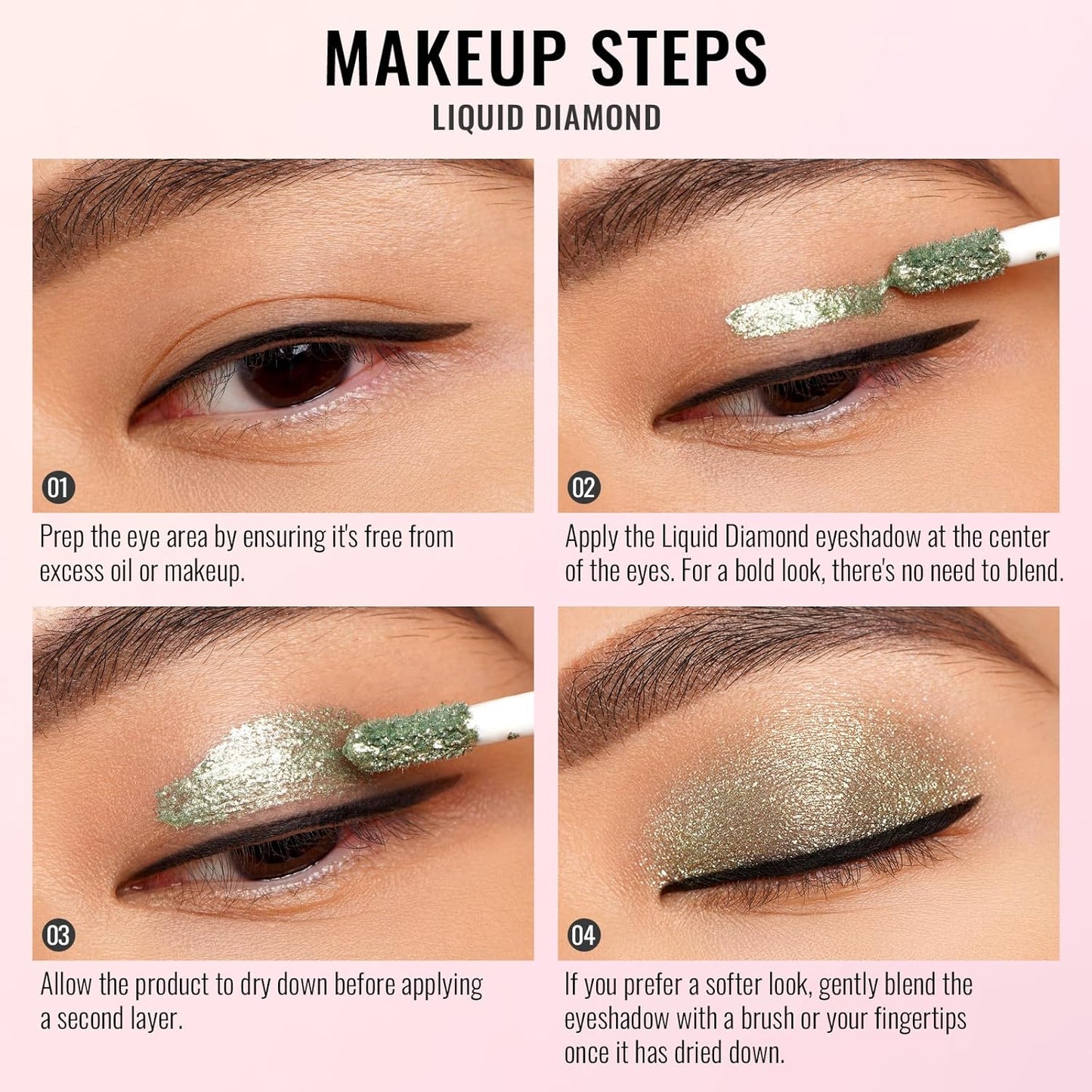 Oulac Green Liquid Glitter Eyeshadow&Eyeliner–Smooth Shimmer Eye Makeup with Sparkle Finish,All-Day Wear Lightweight Buildable Formula,Easy to Use Smudge-Proof,Gifts for Women,Vegan 5.4g (19)Starlets