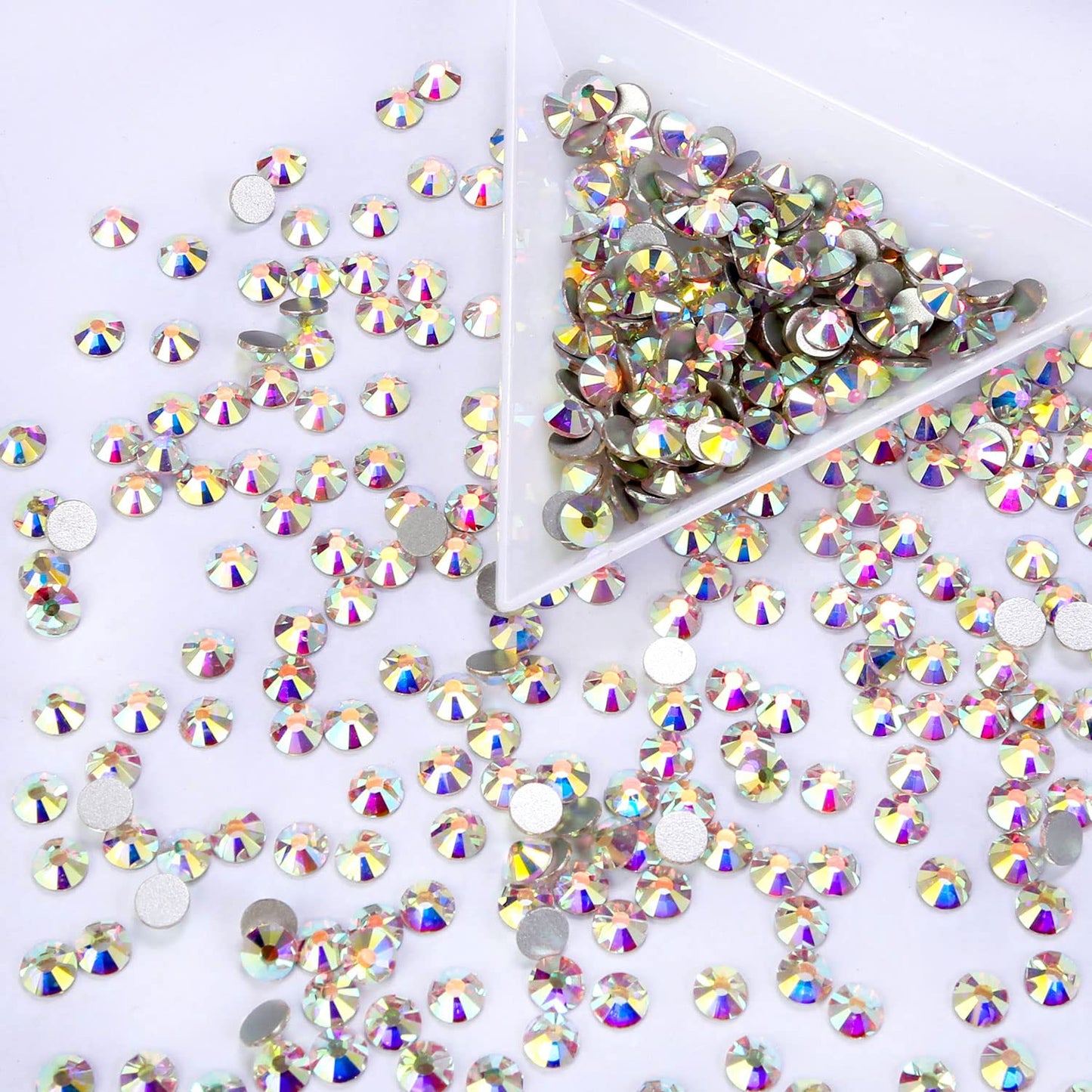 1440Pcs Crystal Ab Crystal Rhinestones,Glass Flatback Rhinestones Gemstones for Nail Face Makeup Art Crafts Clothes Decoration -(SS12,3.0mm,Crystal Ab)