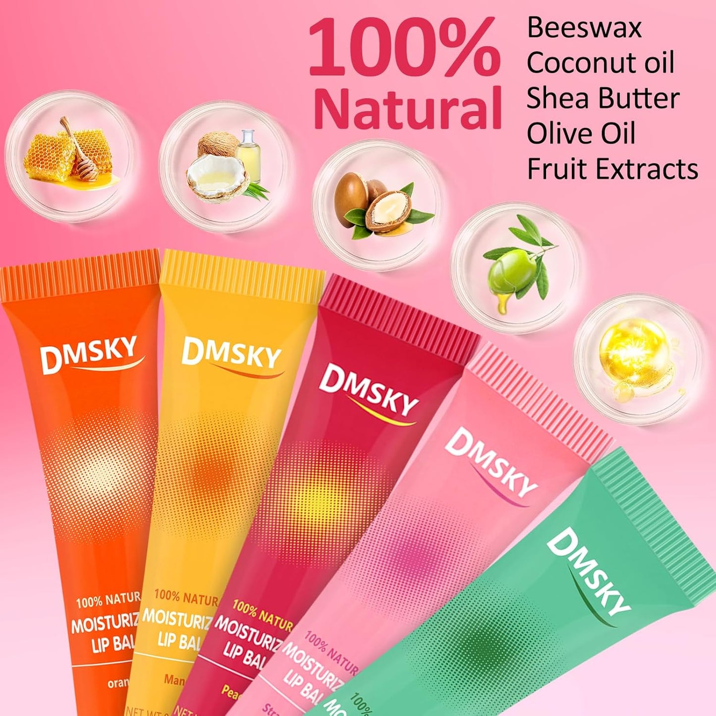 Dmsky Lip Gloss Bulk 12 Pack, Hydrating Squeeze Clear Lip Gloss Set with Shea Butter, Moisturizing High Shine Glossy Lip Oil for Dry Chapped Lips-12 Flavors