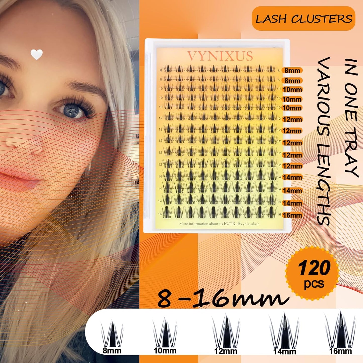 Lash Clusters Kit Eyelash Clusters DIY Lash Extension Kit with Lash Bond and Seal Waterproof Eyelash Tweezers Wet-Look Cluster Eyelash Extensions Kit (Set Fairy/Magic-0.07D-Mix8-14)