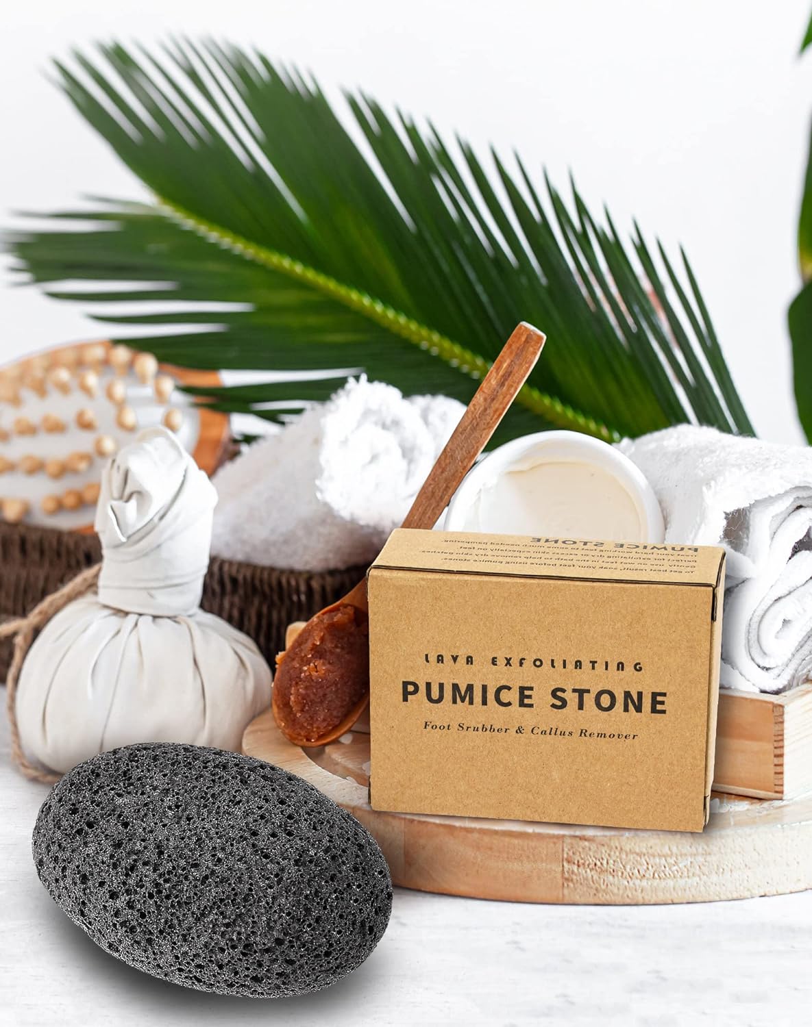 Maryton Natural Pumice Stone for Feet - Lava Foot Exfoliator Scrubber Pedicure Tools, Dead Skin Corn Callus Remover for Feet and Hands, 2 Count