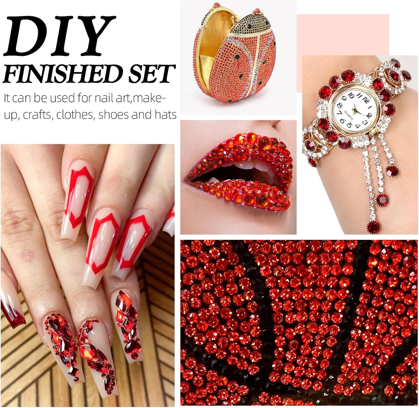 Hyacinth Flatback Rhinestones, Glass Rhinestones for Nail Art and Craft, Glue Fix, Loose Crystal Gemstones(Orange, SS10, 2880pcs, 2.7-2.8mm)