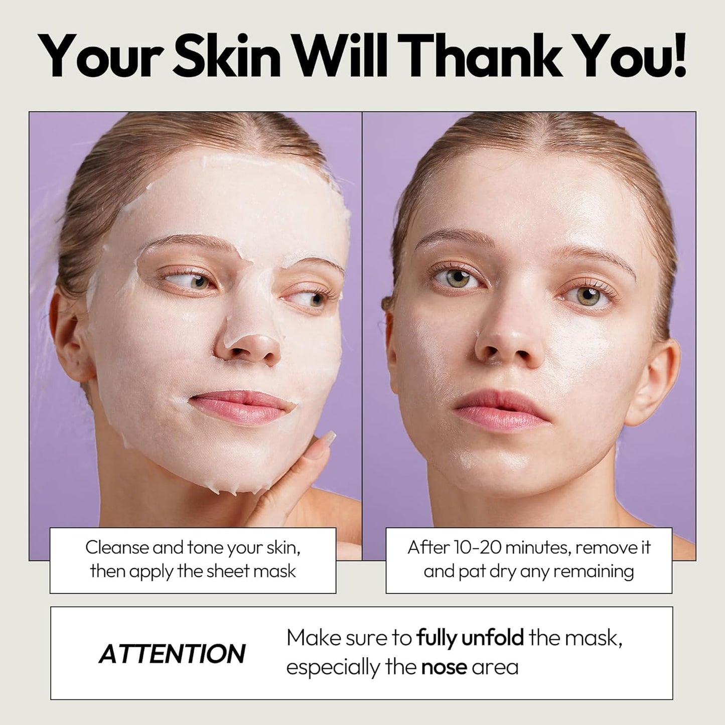 LAPCOS Collagen Sheet Mask, Firming Daily Face Mask with Collagen Peptides for Anti-Aging, Helps to Minimize Wrinkles, Restores Skin Elasticity & Firmness, Hydrating, Korean Beauty, 5-Pack