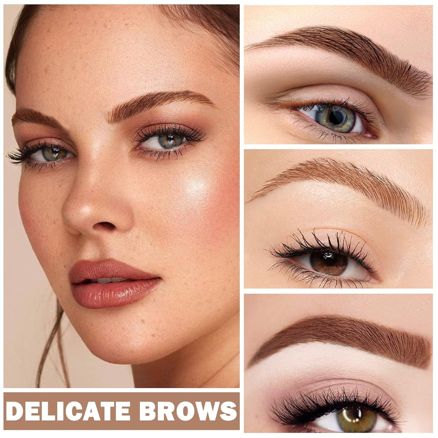 Eyebrow Pomade Cream,Brow Pomade Gel Naturally Long Lasting Waterproof,Delicate and Smooth Eye Brow Makeup Cosmetics with Eyebrow Brush - Light Brown