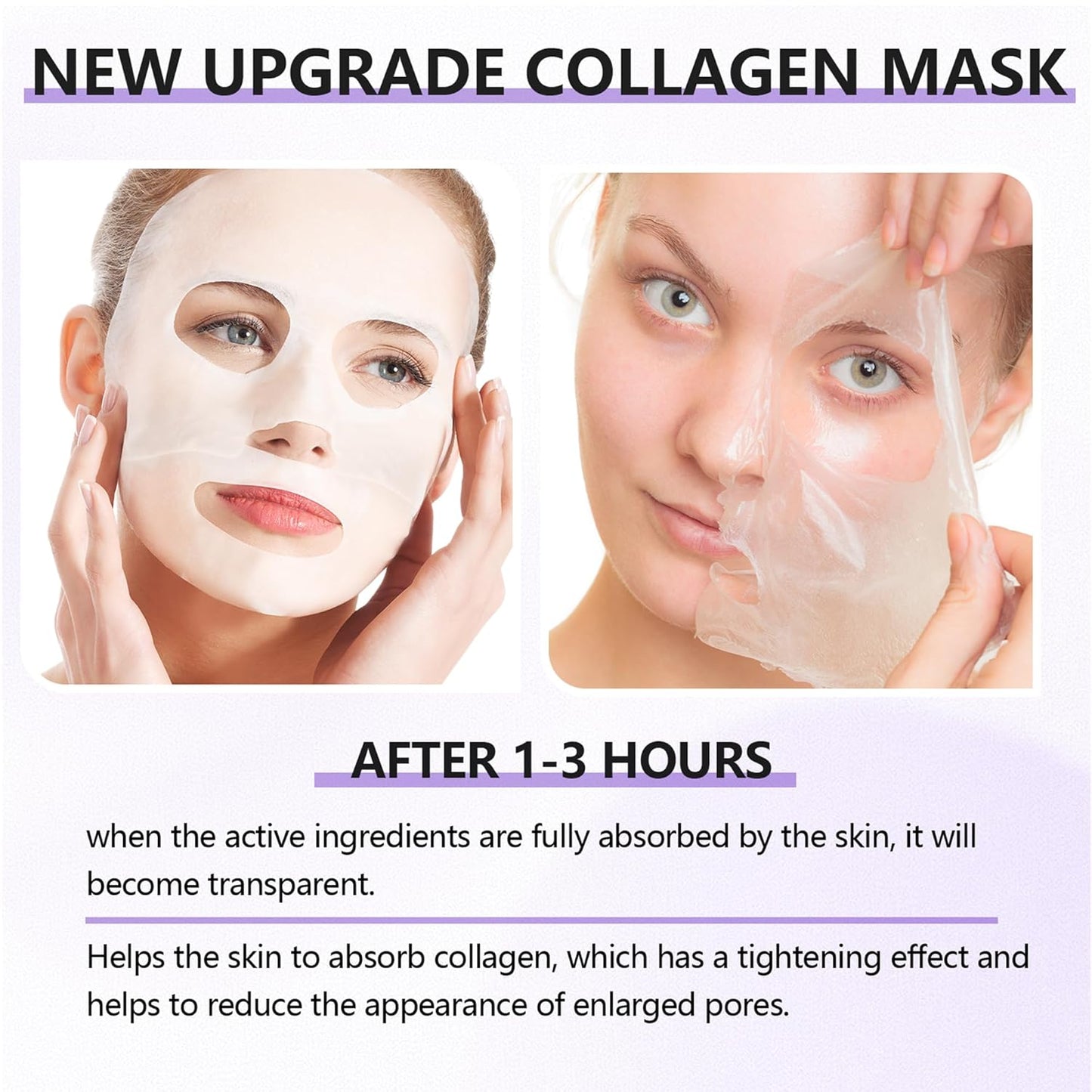 Deep Collagen Jelly Gel Face Mask,Bio-Collagen Facial Mask for Glass Glow Skin,Hydrating Hydrogel sheet Overnight Mask, low molecular weight collagen for lifting, firming, and moisturizing