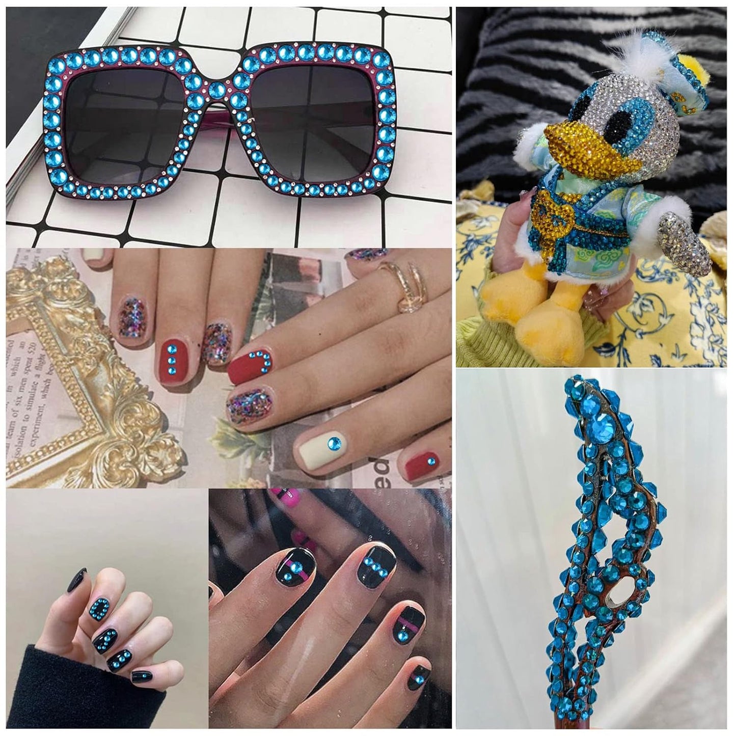 beadsland Flat Back Crystal Rhinestones Round Gems, Indicolite (2.3-2.5mm) SS8/1440pcs