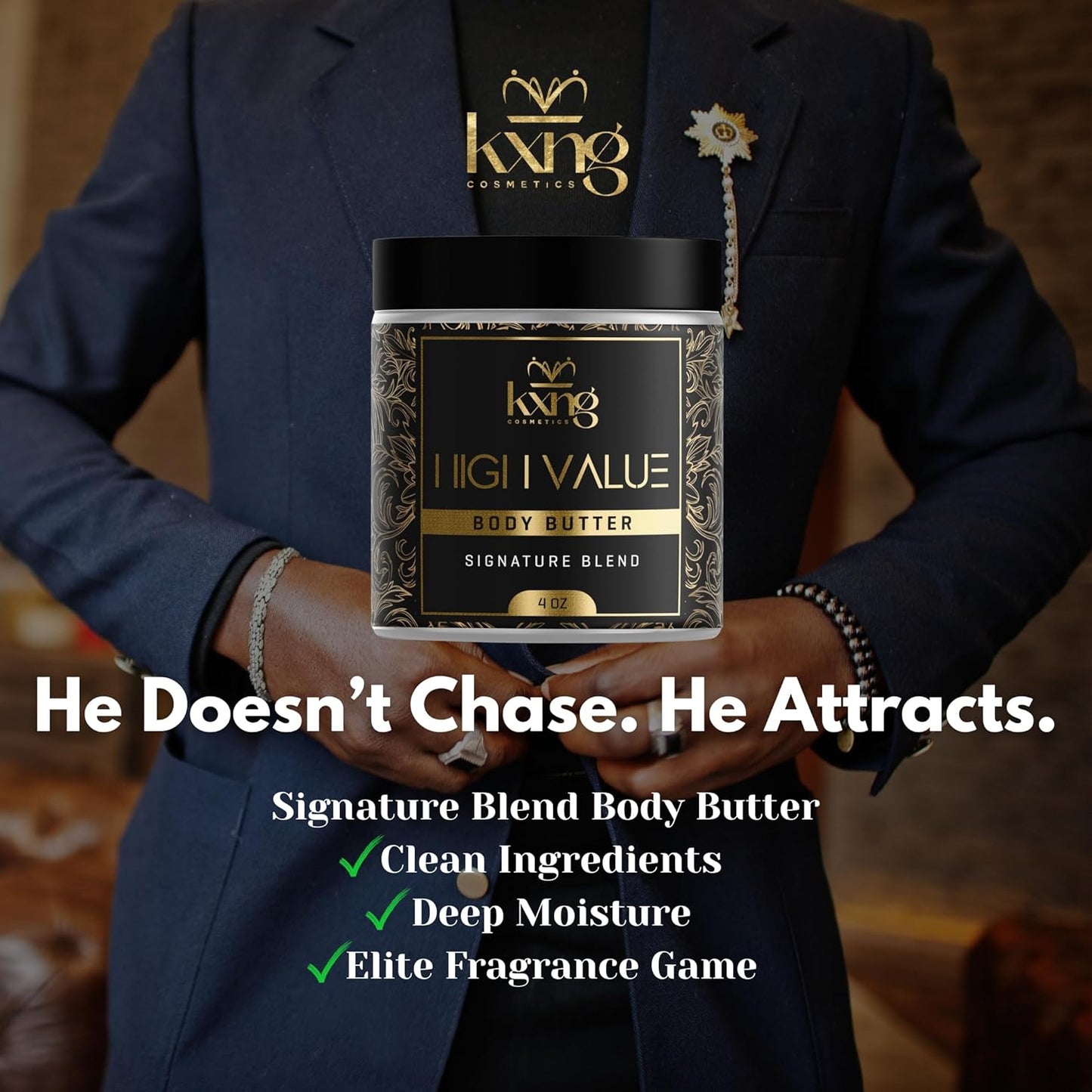 KXNG Cosmetics, Body Butter, Organic Skin Care for Men and Women, Body Moisturizer Lotions and Creams, Raw Shea Butter, Cocoa Butter, Mango, Coconut Oil, Hand, Foot, All Skin Types (High Value)