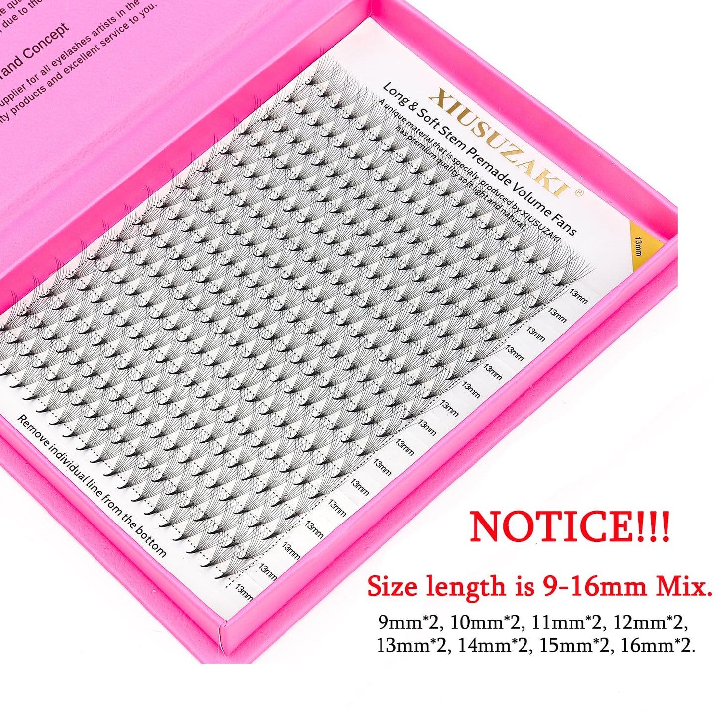 Premade Fans Eyelash Extensions 7D Volume Lash Extensions 0.07 Thickness Eyelash Extension D Curl Premade Lash Fans Mix 9-16mm Fluffy Soft Handmade Lash Fan Eyelashes(7D-0.07-D,9-16mm)