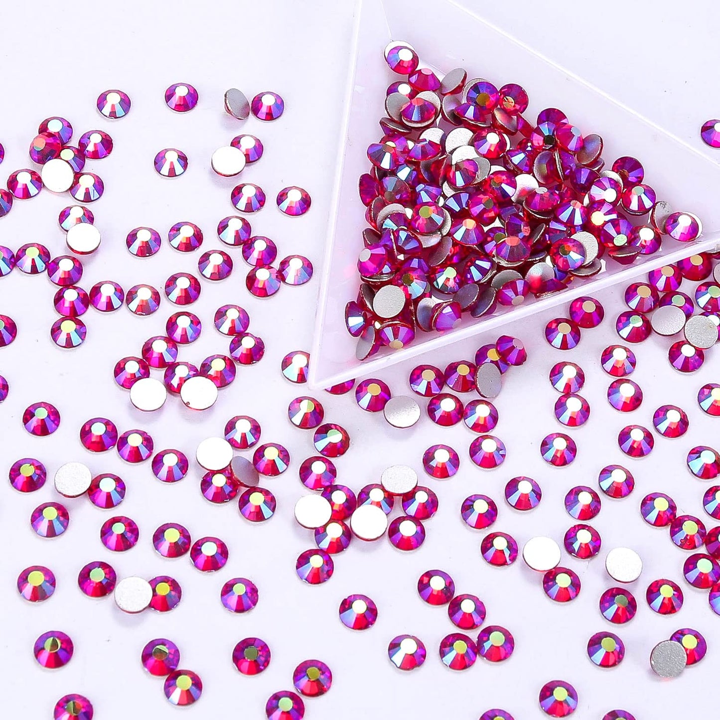 1440Pcs Red Ab Crystal Rhinestones,Glass Flatback Rhinestones Gemstones Small for Nail Face Makeup Art Crafts Clothes Decoration -(SS10,2.8mm,Red Ab)