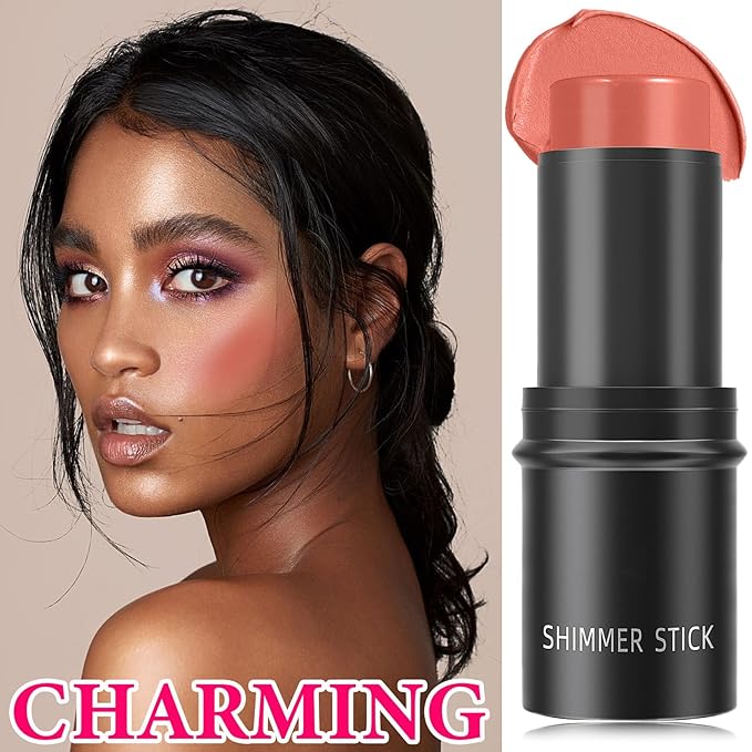 Cream Blush Stick,Blush Stick Long Lasting Non-greasy Multi Stick Blush for Women,Lightweight Concealer Waterproof Cream Blush Face Contouring Makeup Pen(06#)