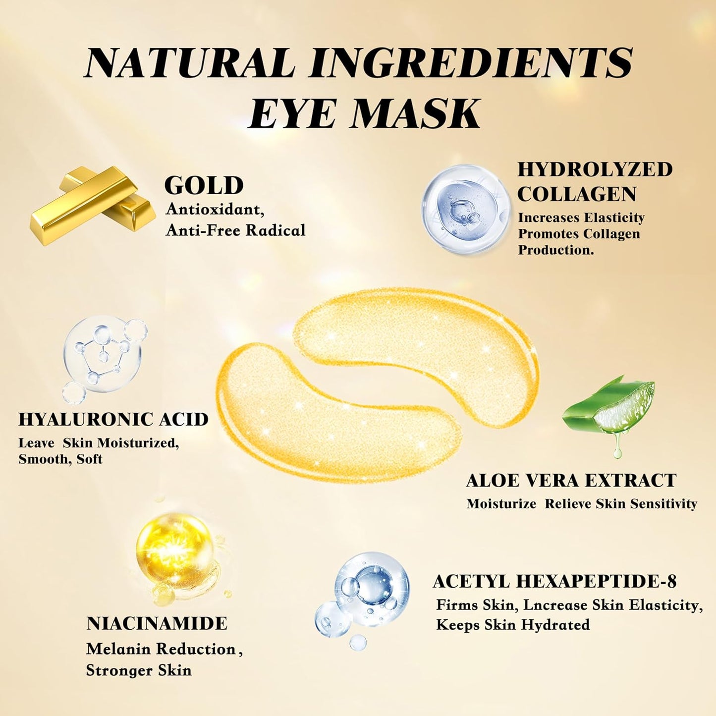 Clay Mask Set (10 Pods) Gold Eye Patches (20 Pairs), Mud Mask Deep Pore Cleansing Acne Blackhead Removal, Eye Patches for Puffy Eyes Dark Circles, Men & Women Facial Mask Eye Masks Skin Care.